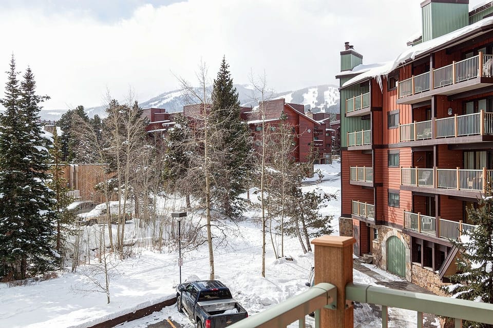 View from private deck of ski-in access