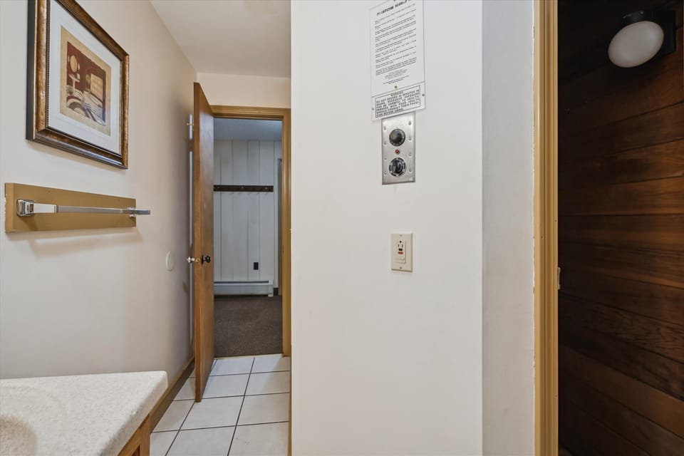 The controls to the sauna.