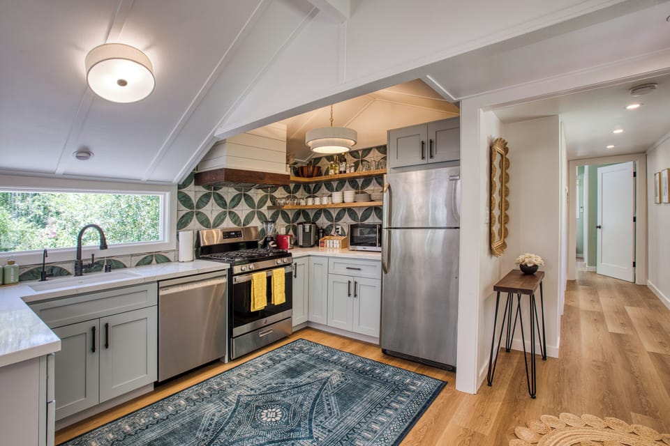 Fresh renovated, fully stocked kitchen with everything you need to prepare meals