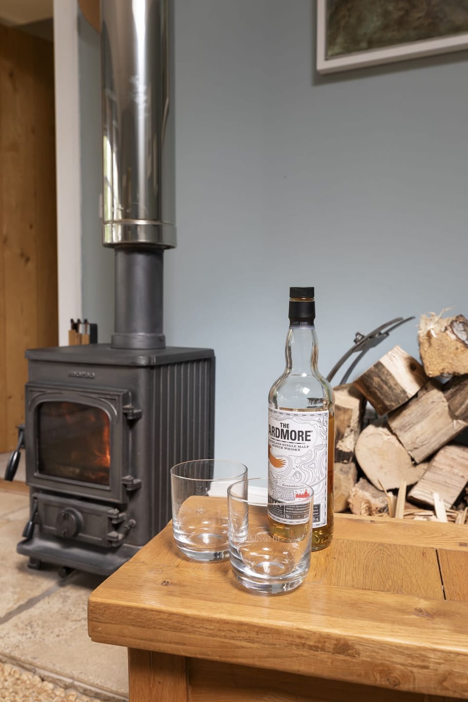 The Heritage - cozy up with a dram infront of the multi-fuel stove
