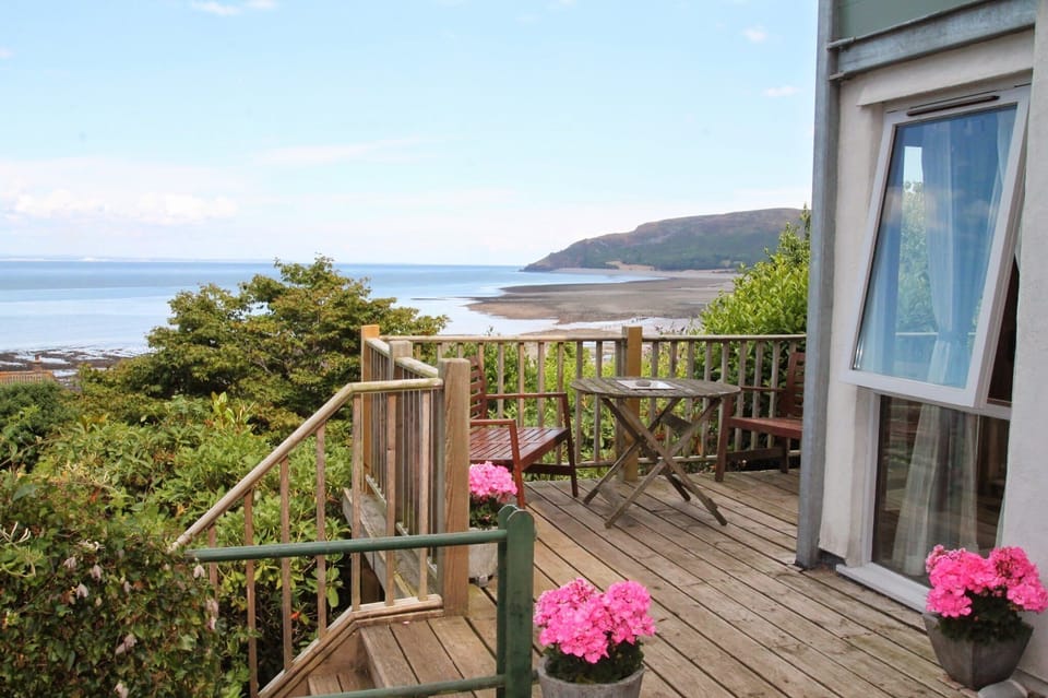 View from the decking beside the cottage