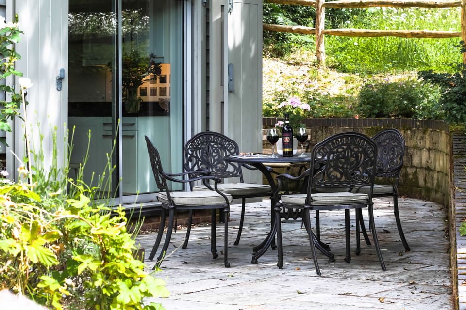 Enjoy alfresco dining on the patio