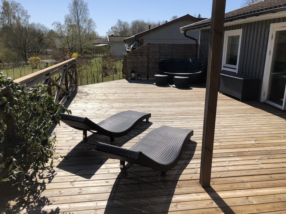 Sun beds on terrace