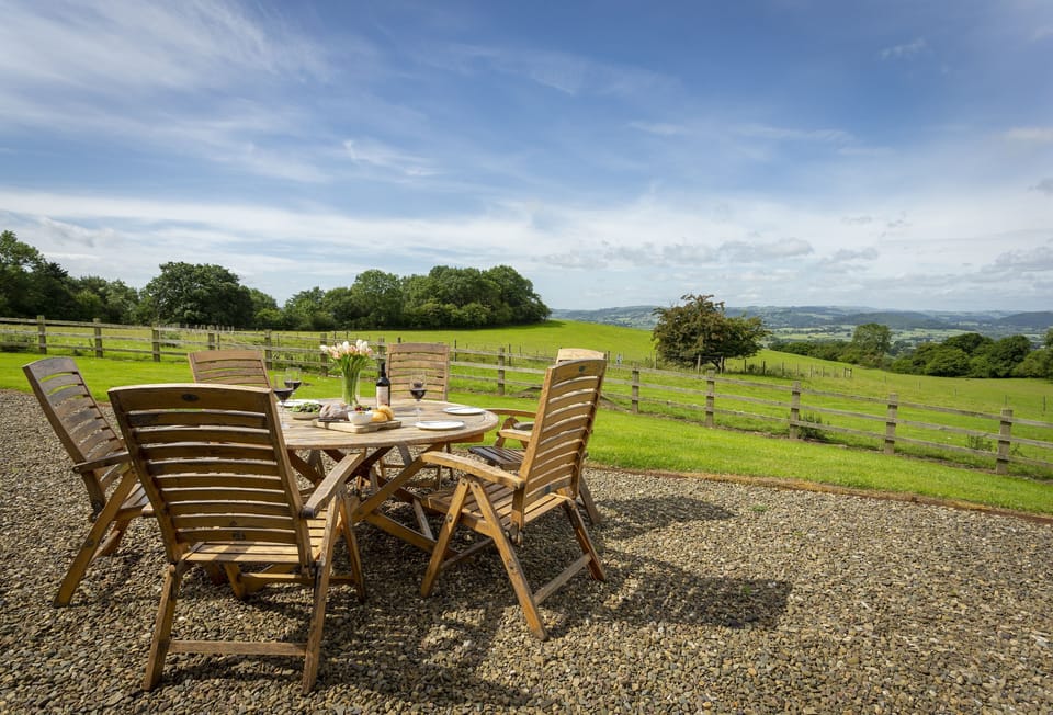 Wonderful views of the Welsh Hills from the barn