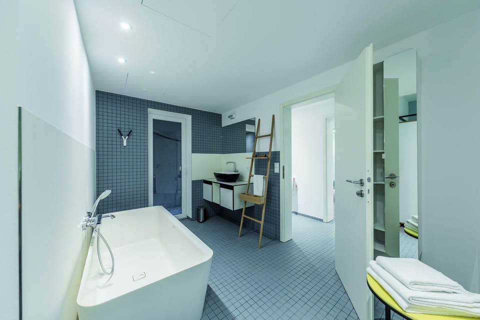 Superior Apartment | Bathroom | Shower, hair dryer, towels