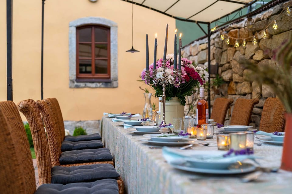 Outdoor banquet area