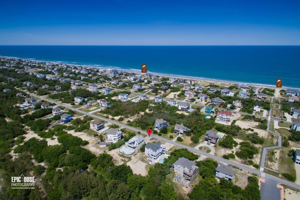 Beach Access about 1100 feet from house.