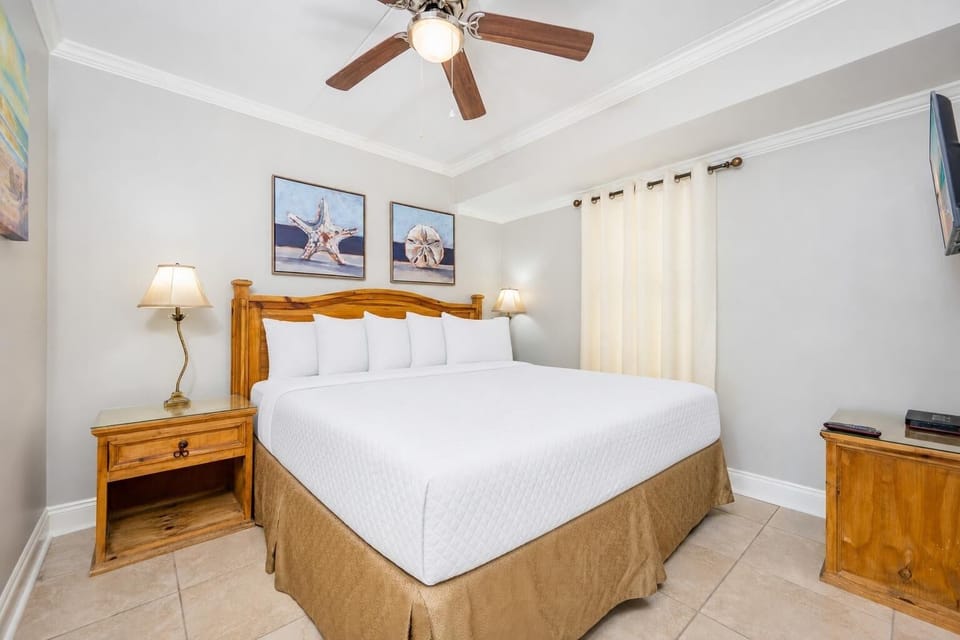 Enjoy restful nights in the king suite, surrounded by coastal decor and a tranquil vibe that invites relaxation