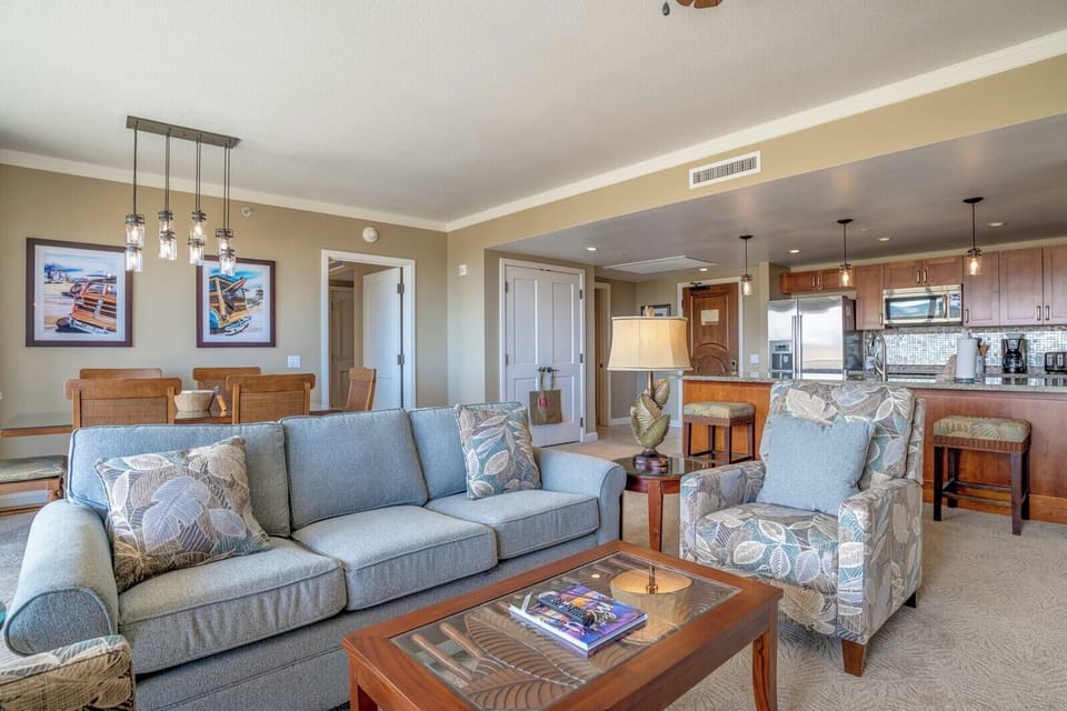 Plenty of comfy seating to cozy up here for movie nights or evening cocktails