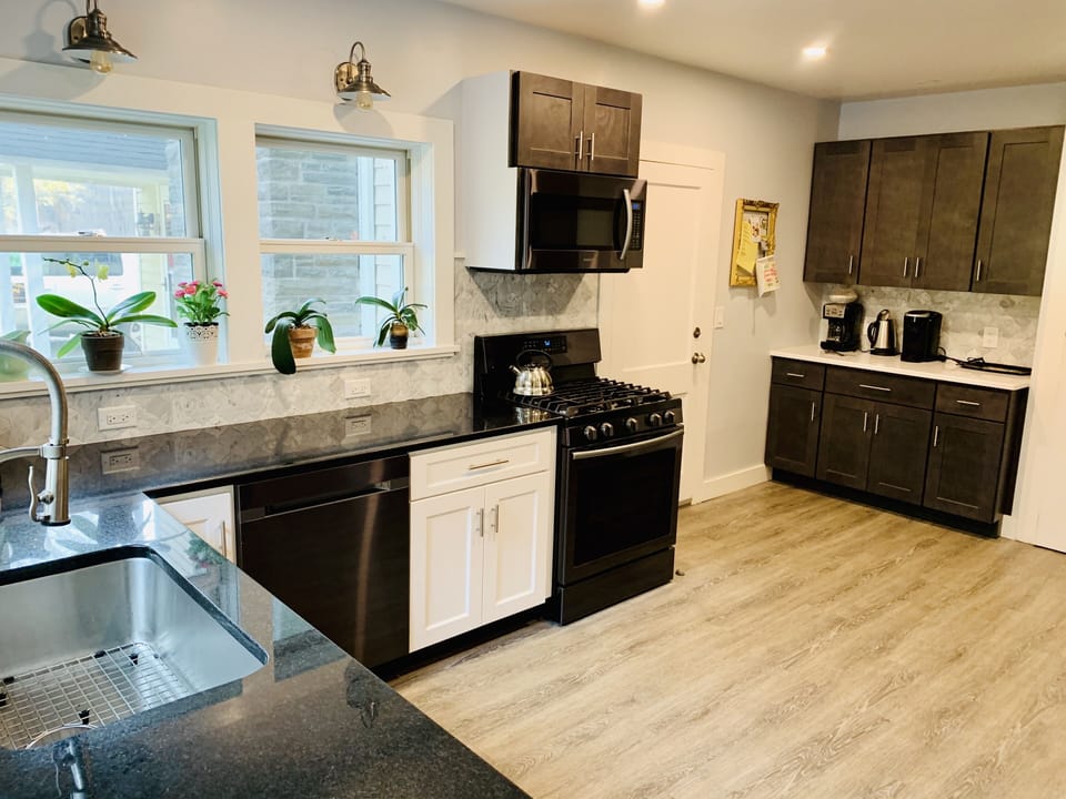 Kitchen with Recessed Ceiling Lights and Under Counter Lighting 