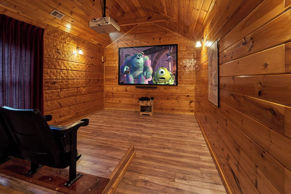 Gather in the theater room with theater seating and 9 foot scree