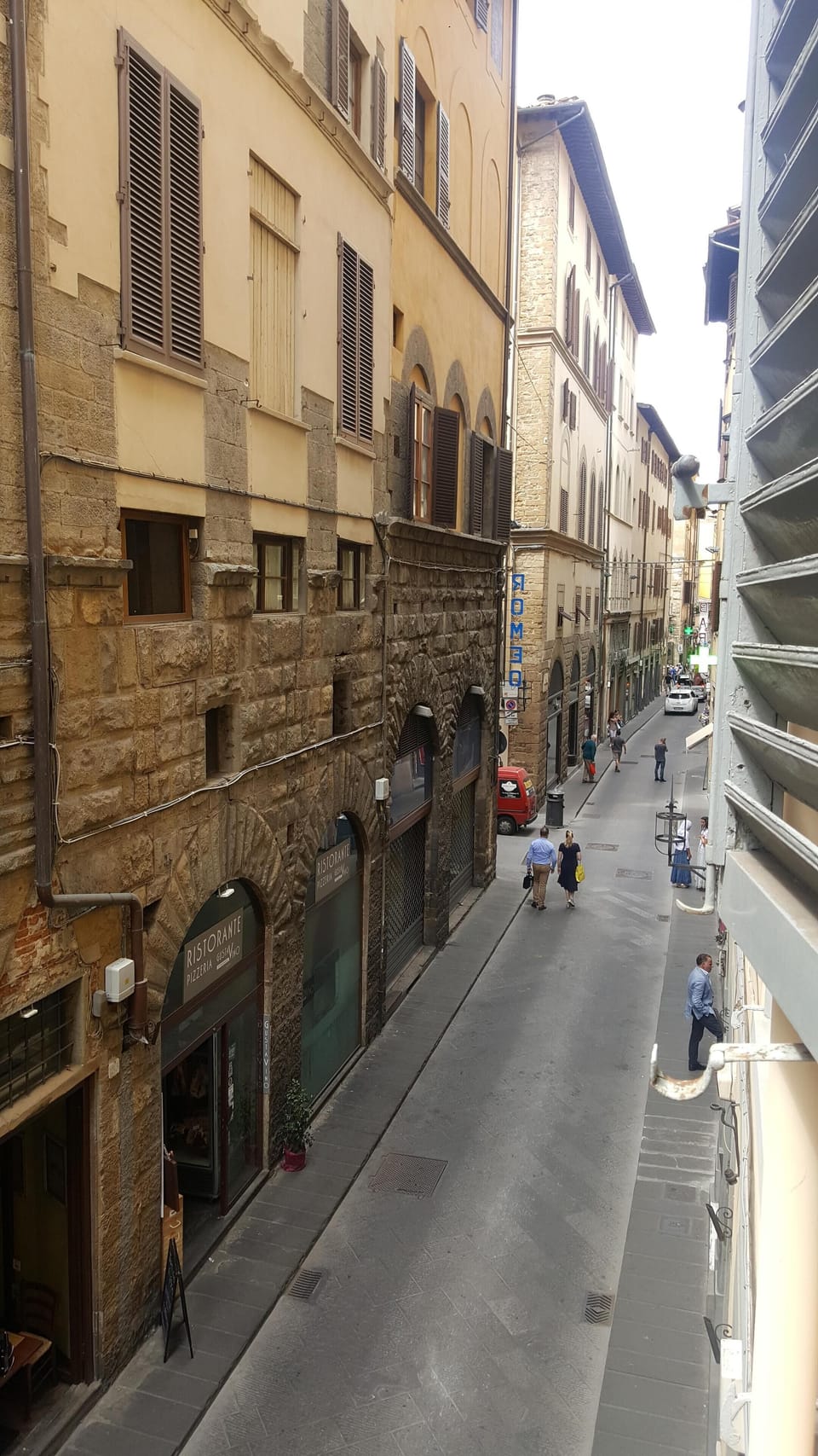 Lovely alley full of restaurants, just cross the street and end up at Uffizi!