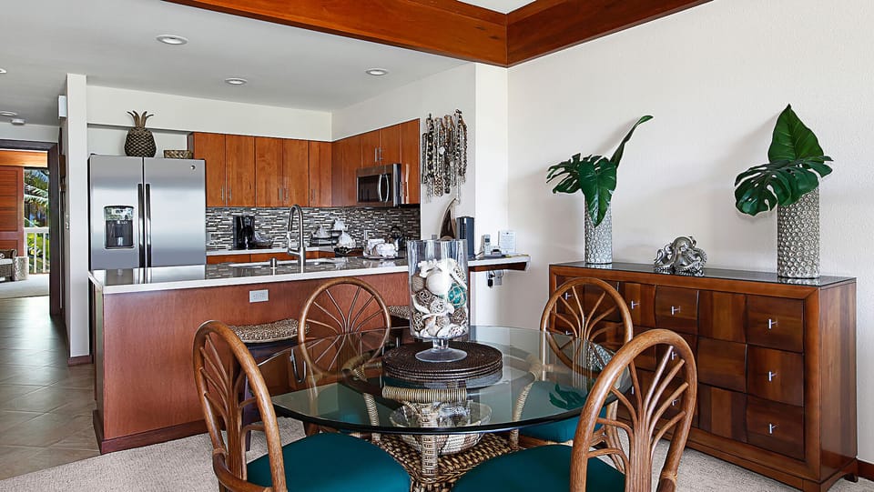 Poipu Kapili Resort #24 - Dining Room & Kitchen Breakfast Bar - Parrish Kauai