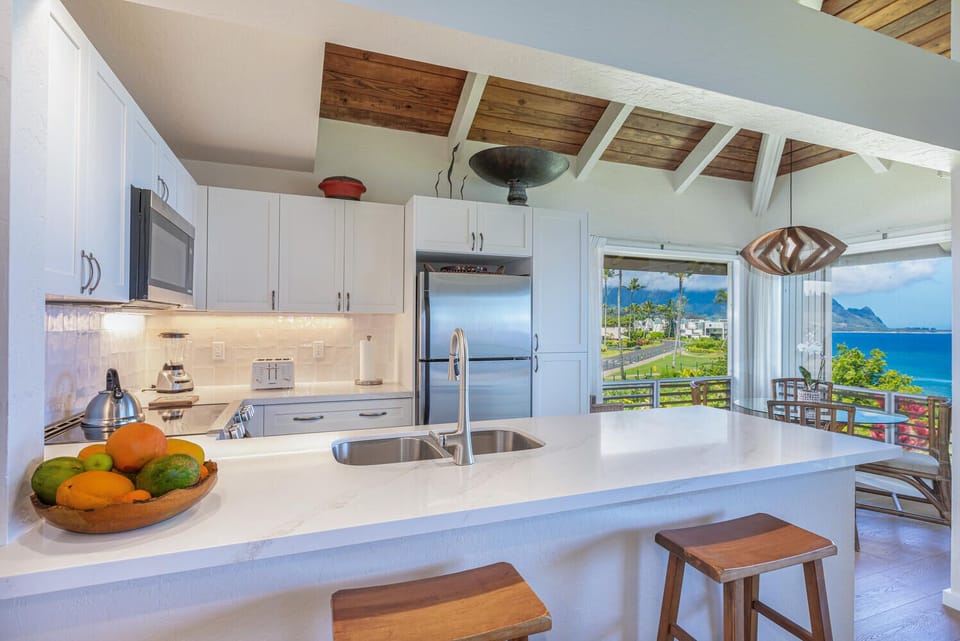 Enjoy home cooked meals on the bar top or in the dining area