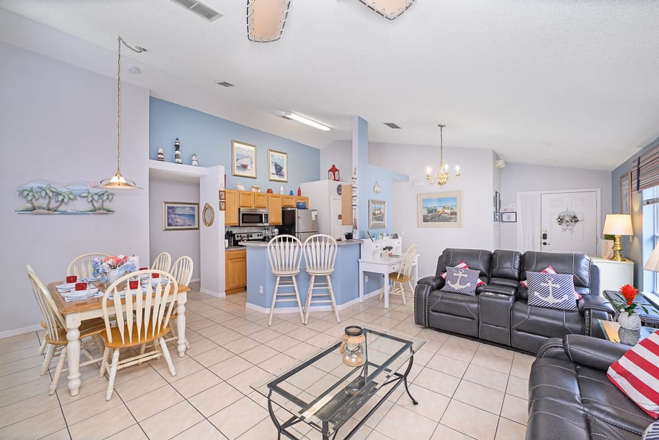Living room open to dining area and kitchen
