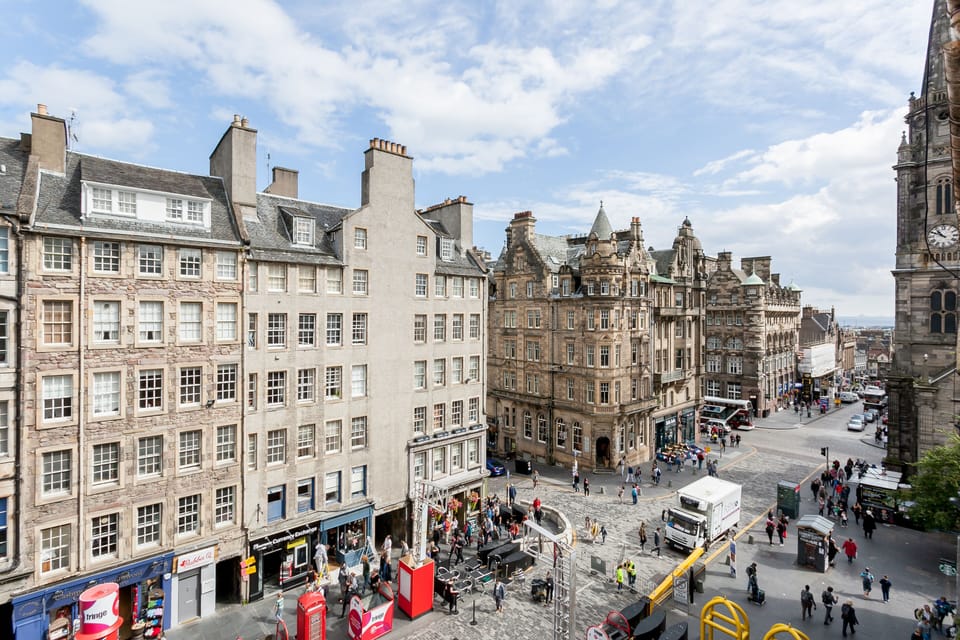 Downtown Edinburgh - views of the famous Royal Mile from the Flat 