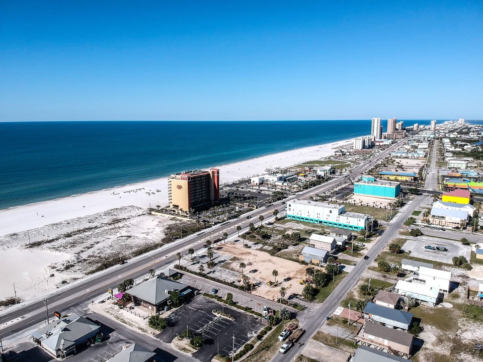Public beach across the street