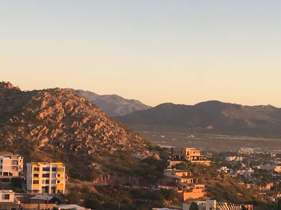 Mountain view - painted golden by the sunrise!