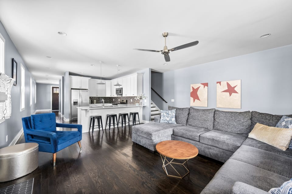 Open concept kitchen and living area, perfect for entertaining.
