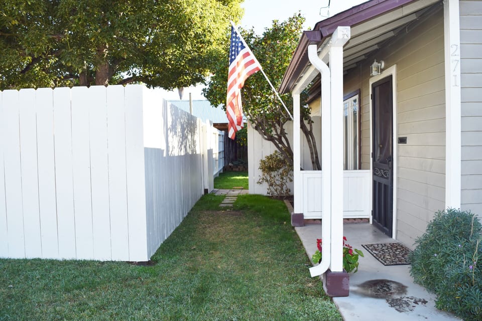 Front Door to Cottage and Gate to Backyard
