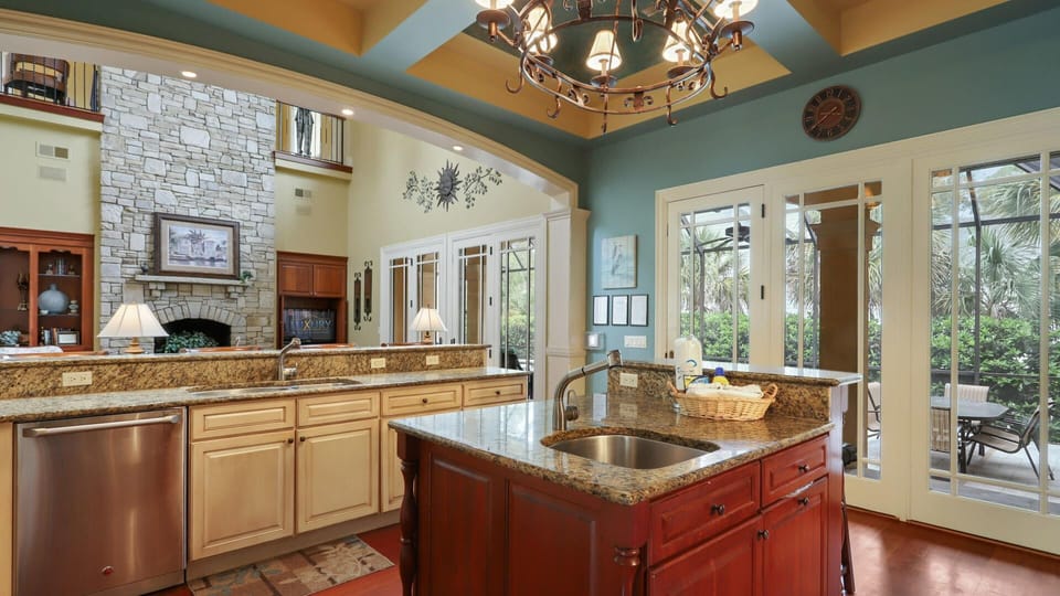Door from Kitchen Leads you to Outside Living Space