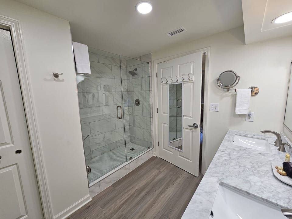 Completely remodeled master bathroom with walk in shower