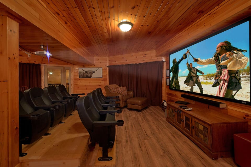 Private theater with 9 foot theater screen