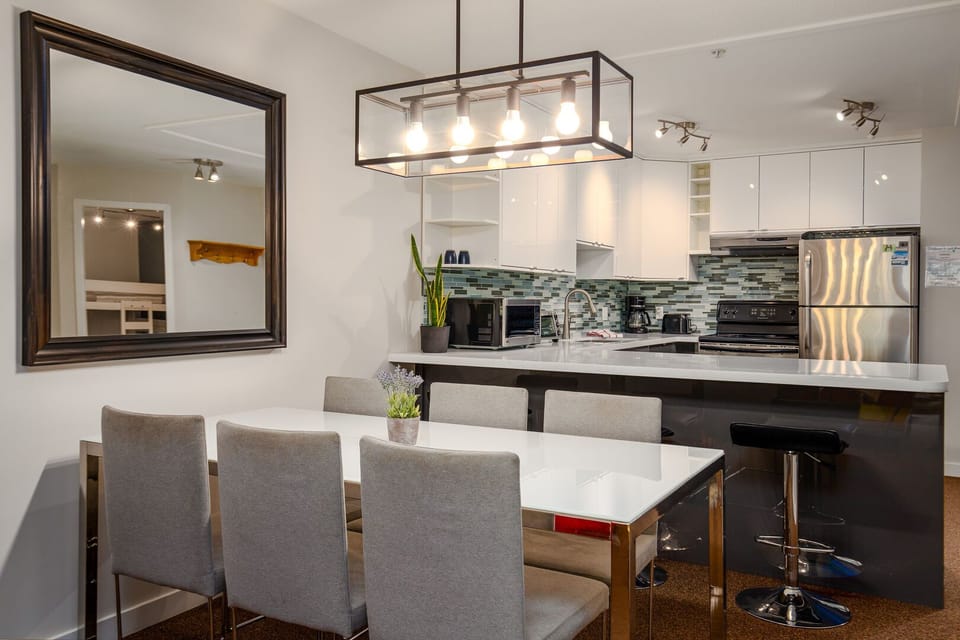Enjoy home-cooked meals in a comfortable setting, just steps from the fully stocked kitchen.