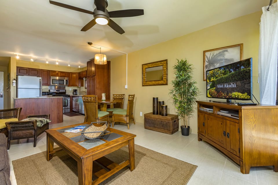 Settle into your inviting open-concept retreat, where island-inspired décor and thoughtful touches create a warm, relaxing home away from home for your stay.