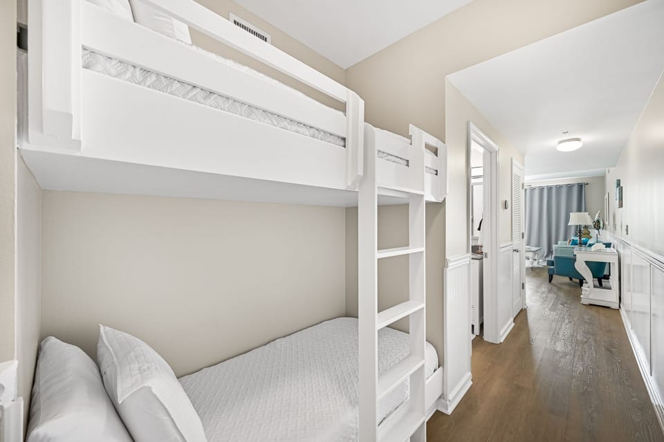Bunk beds with comfortable gel foam mattresses
