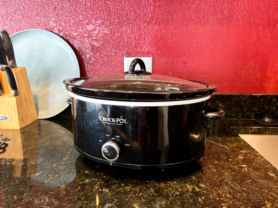 A full sized Crockpot slow cooker, one of our most requested small appliances