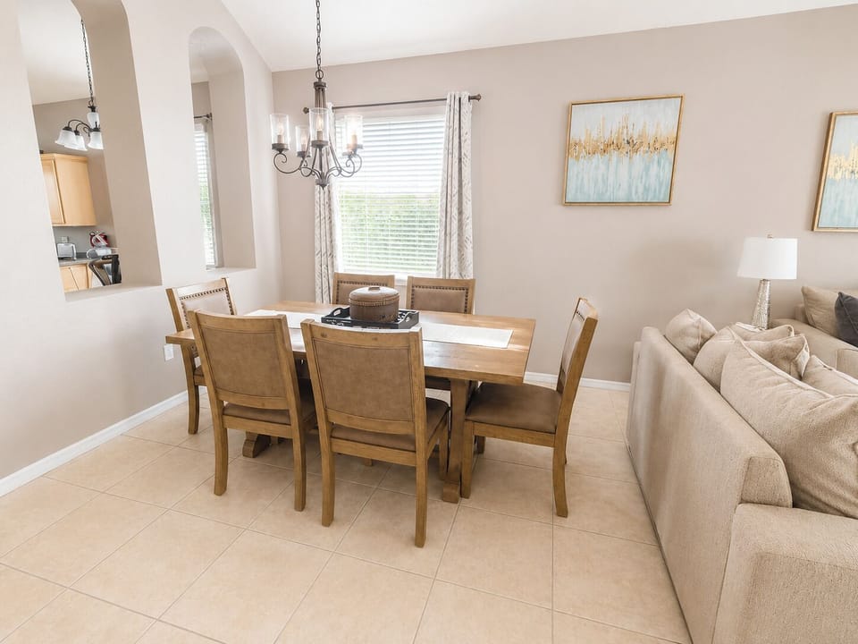 Dining room table seating for 6.