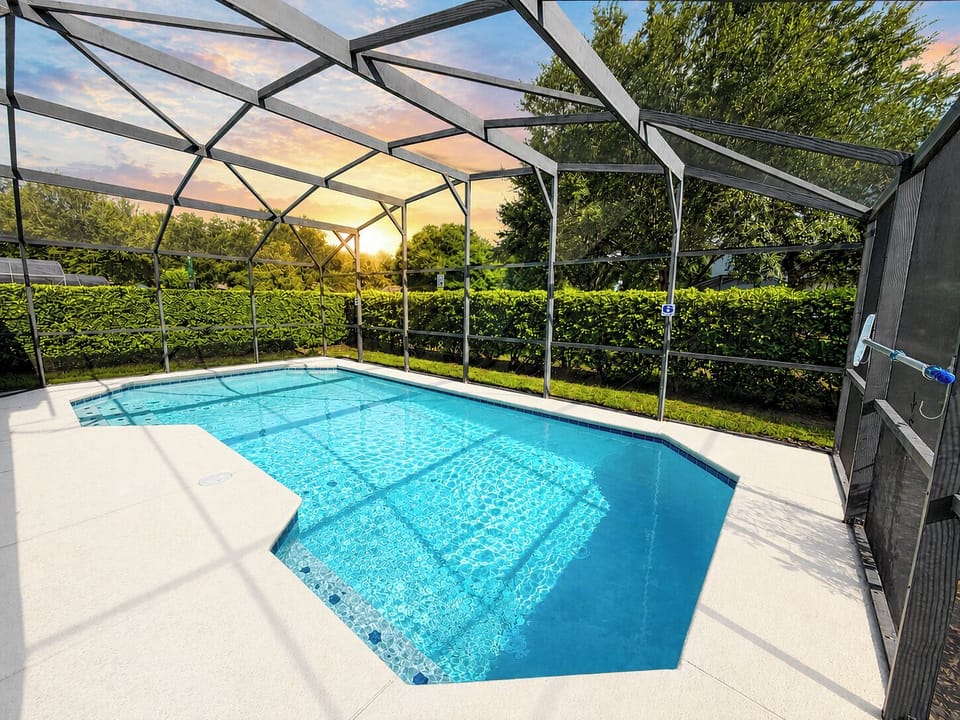 Pool area showing lanai screen.