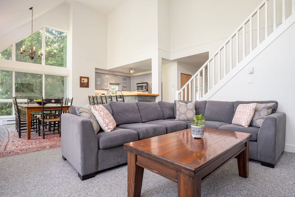 Kick back on the sofa and enjoy views, warmth, and relaxation.