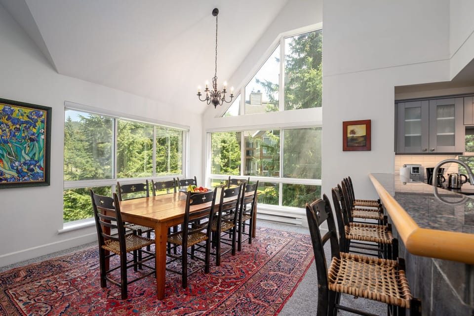 The dining area connects effortlessly with the kitchen and living room.
