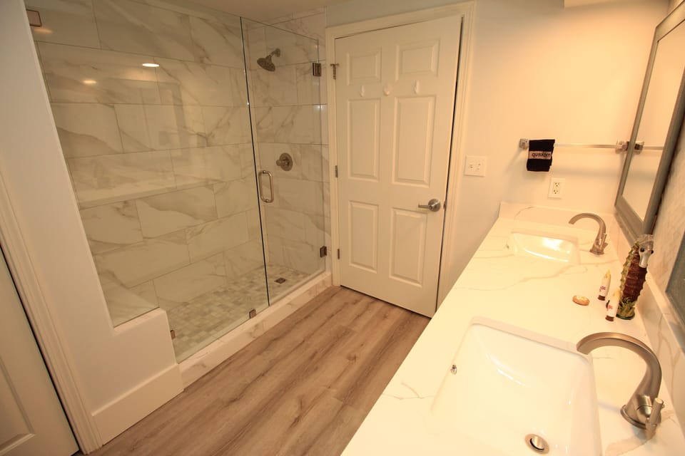 Newly remodeled walk in shower in Master bathroom