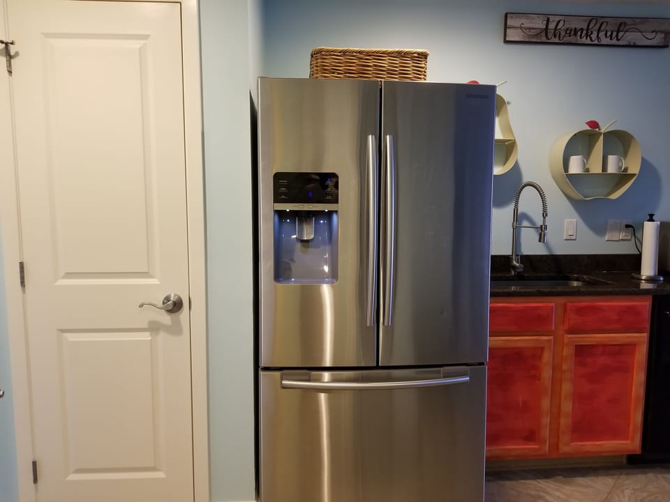 Full Size Refrigerator and Large Kitchen Sink