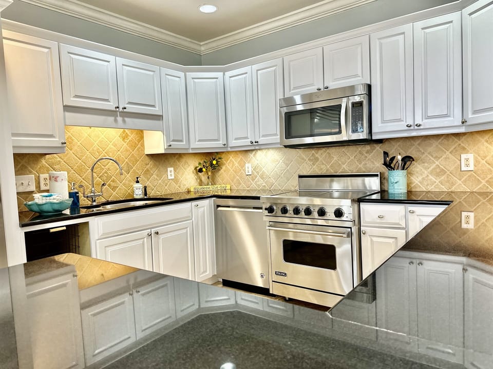 Freshly painted kitchen cabinets!