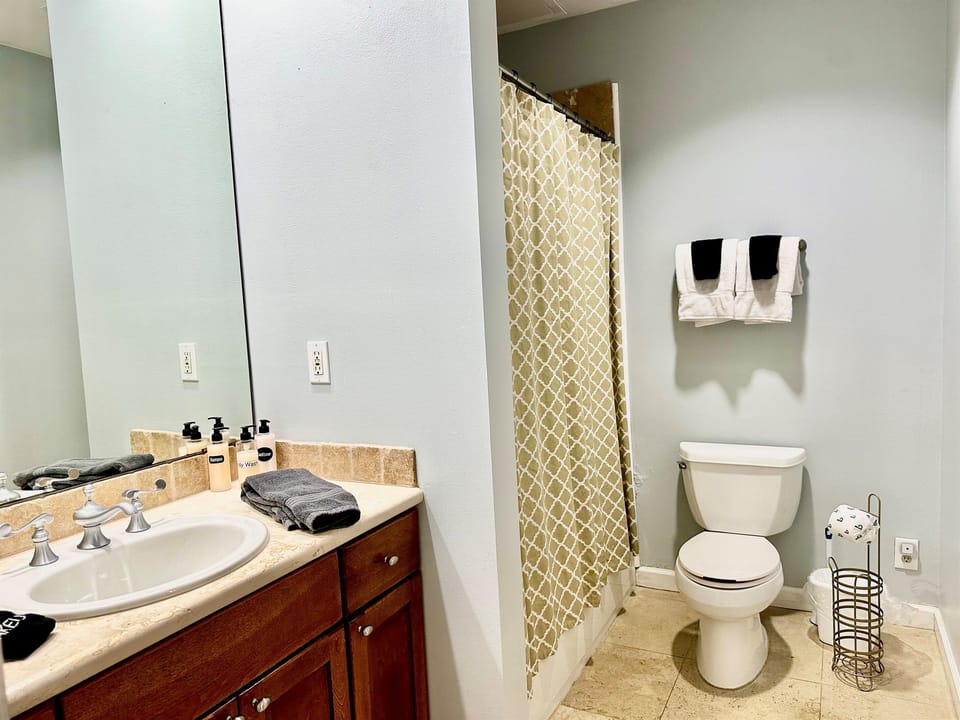 Welcome to our spacious Master bathroom!