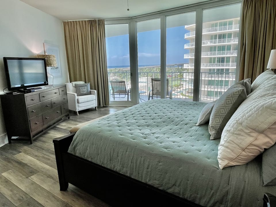 Floor to Ceiling windows in the master bedroom and the living room...
