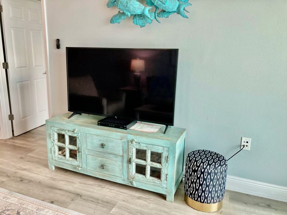 Large smart tv in our living room for you to enjoy!
