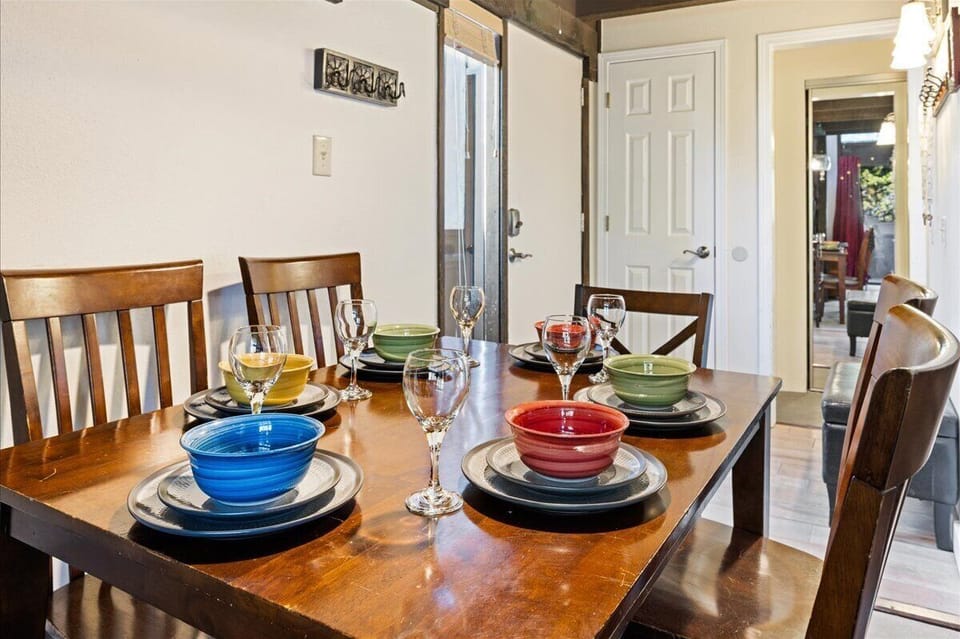We provide dishes and cookware to prepare and enjoy all your meals in the condo.
