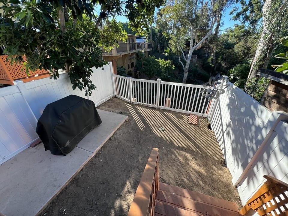 Lower yard with BBQ