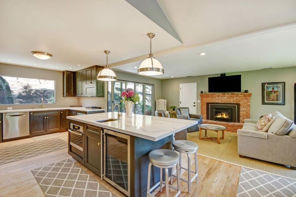 Kitchen and family room