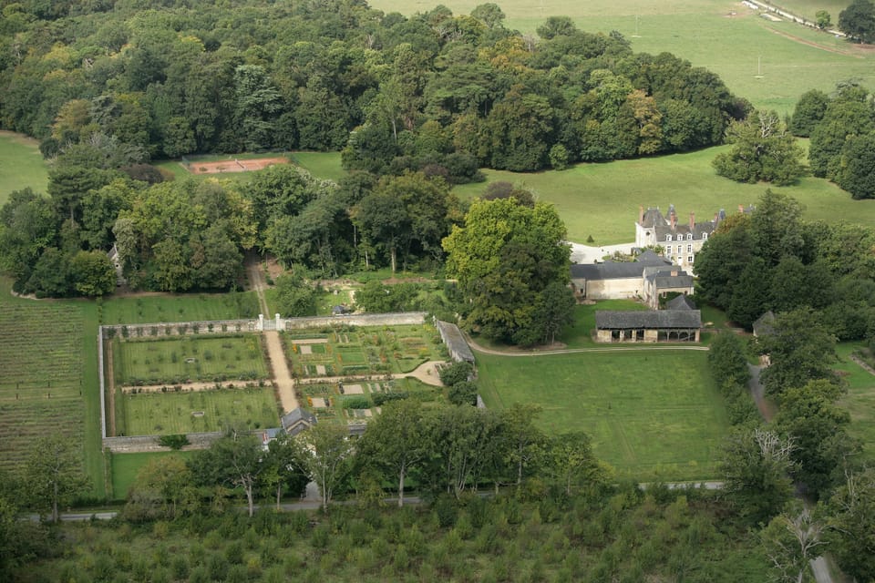 you can guess the roof of the house close to the big alley of the garden