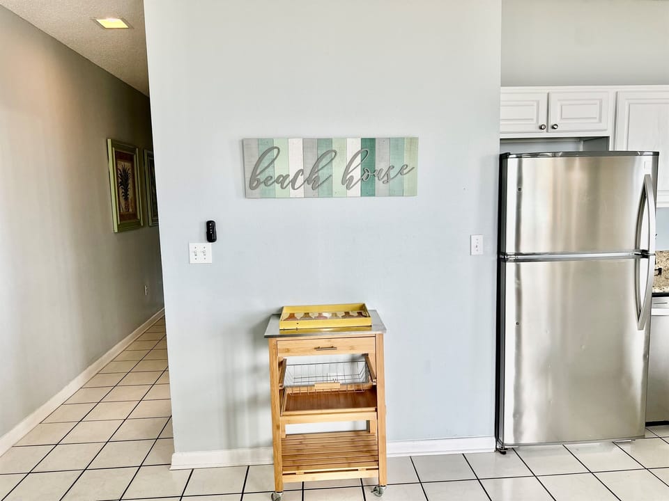 We've added a bar/storage cart to store your snacks, drinks etc.!