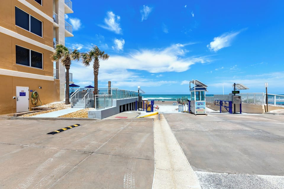 Ramp is adjacent to condo - easy access to/from beach for people, wagons, wheelchairs