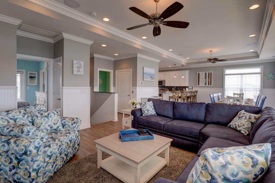 Relax in our Great Room with 65" Smart TV w/ Cable, Sonos Stereo, DVD, etc