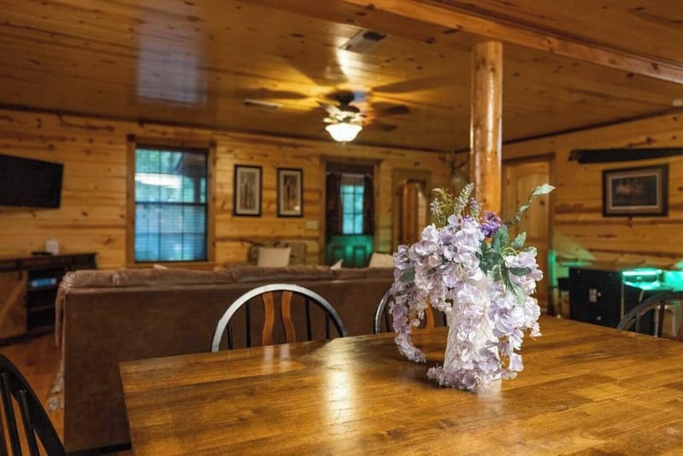 View of living room from dining table
