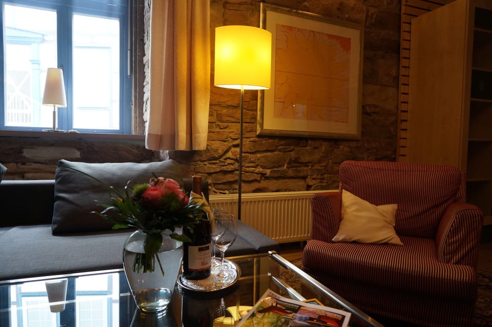 Deluxe Double Room Single Use, River View | Living area | Flat-screen TV